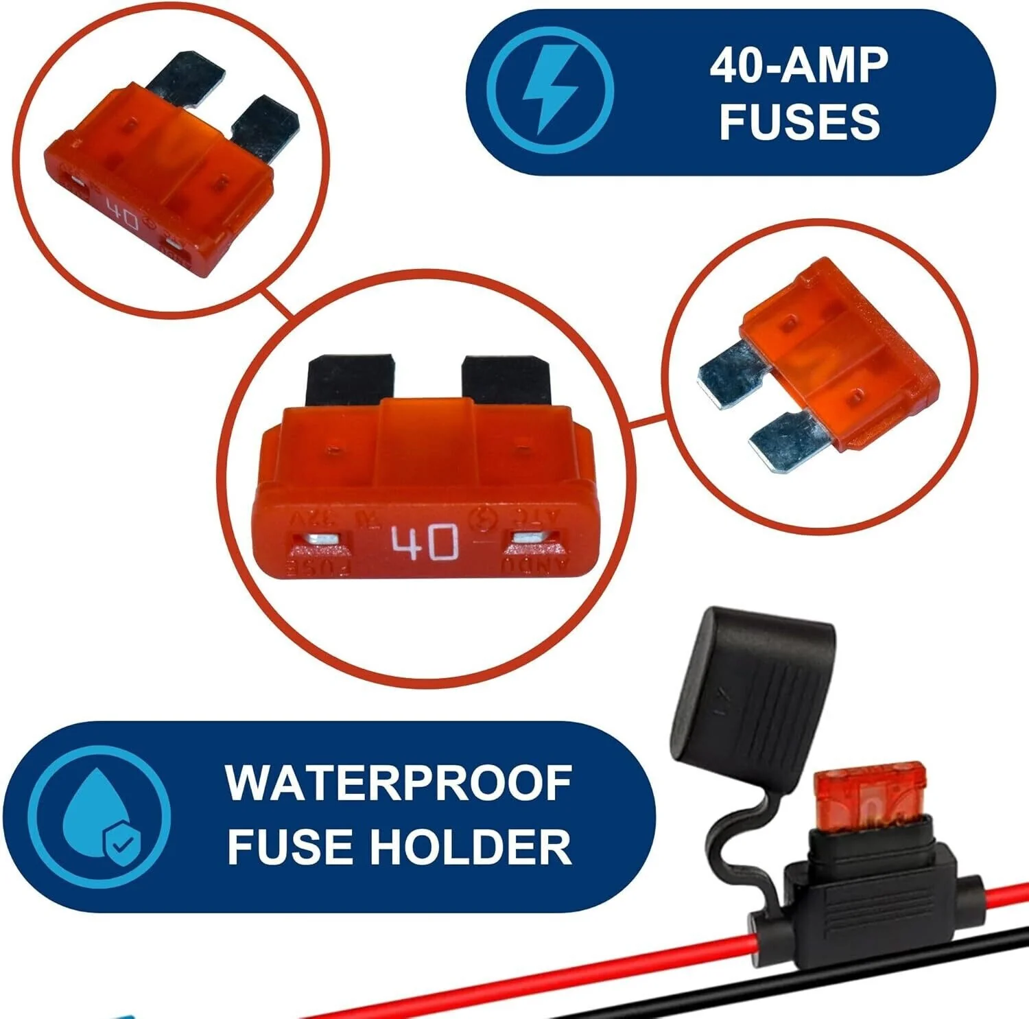 12-Volt SLA Battery Wire Harness with Connector and 4 Fuses for Peg Perego Ride-On Car - Image 5
