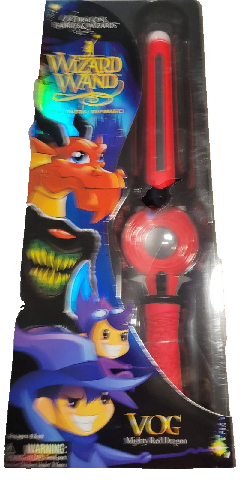 Mighty Red Dragon Animated Light-Up Wizard Wand with Rechargeable Battery