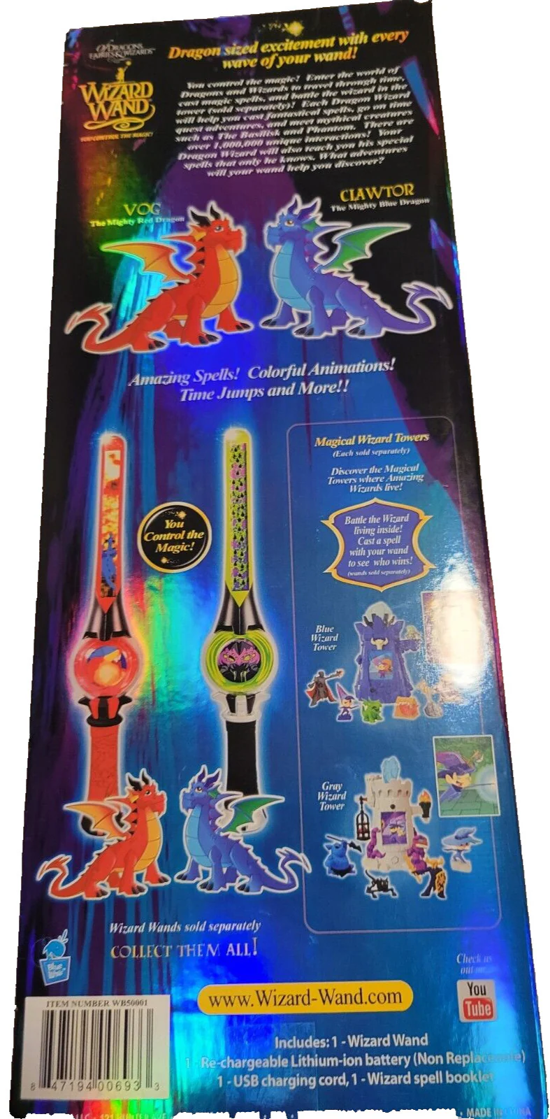 Mighty Red Dragon Animated Light-Up Wizard Wand with Rechargeable Battery - Image 2