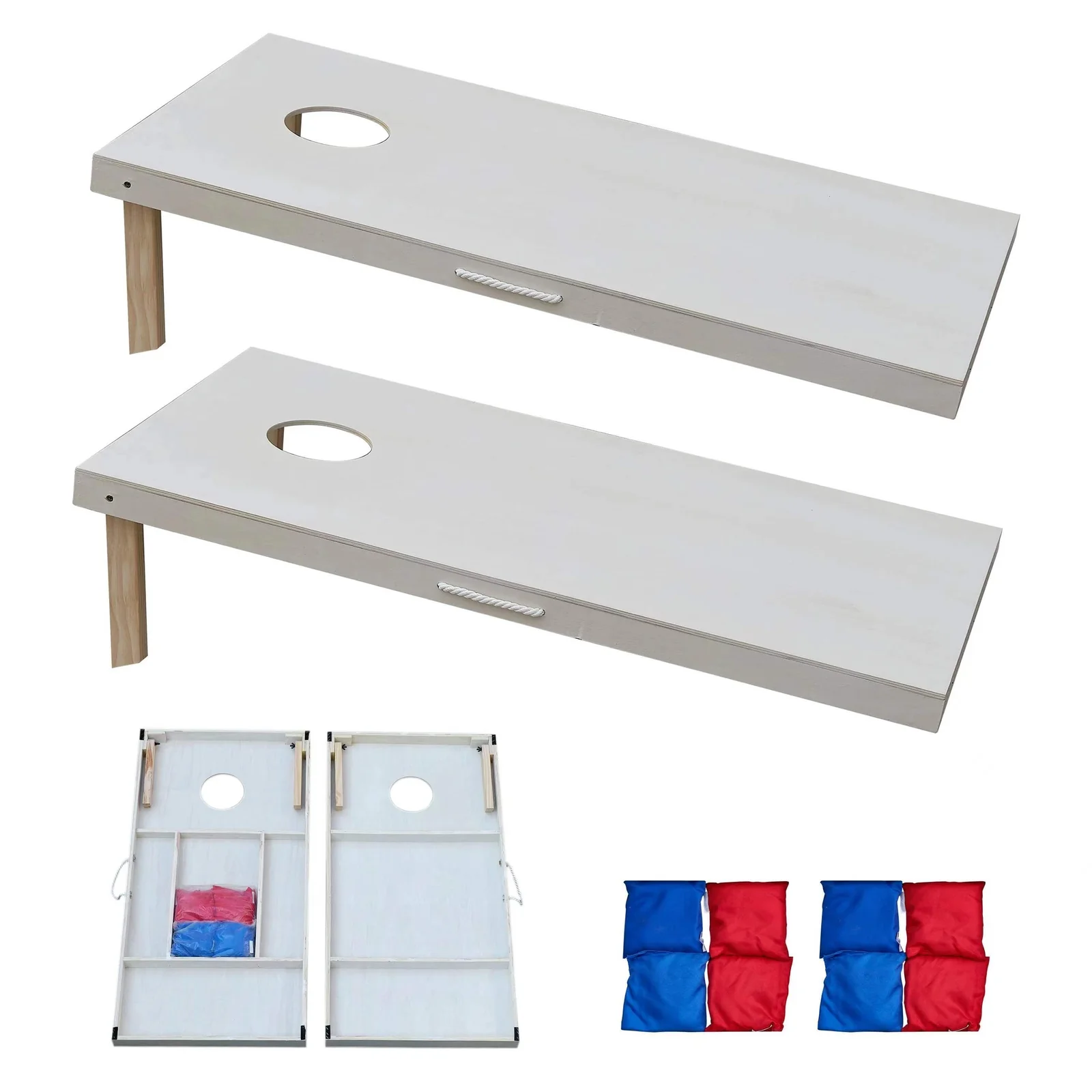 Portable 4x2 Wooden Cornhole Board Set for Outdoor Yard Games with 2 Boards - Image 4