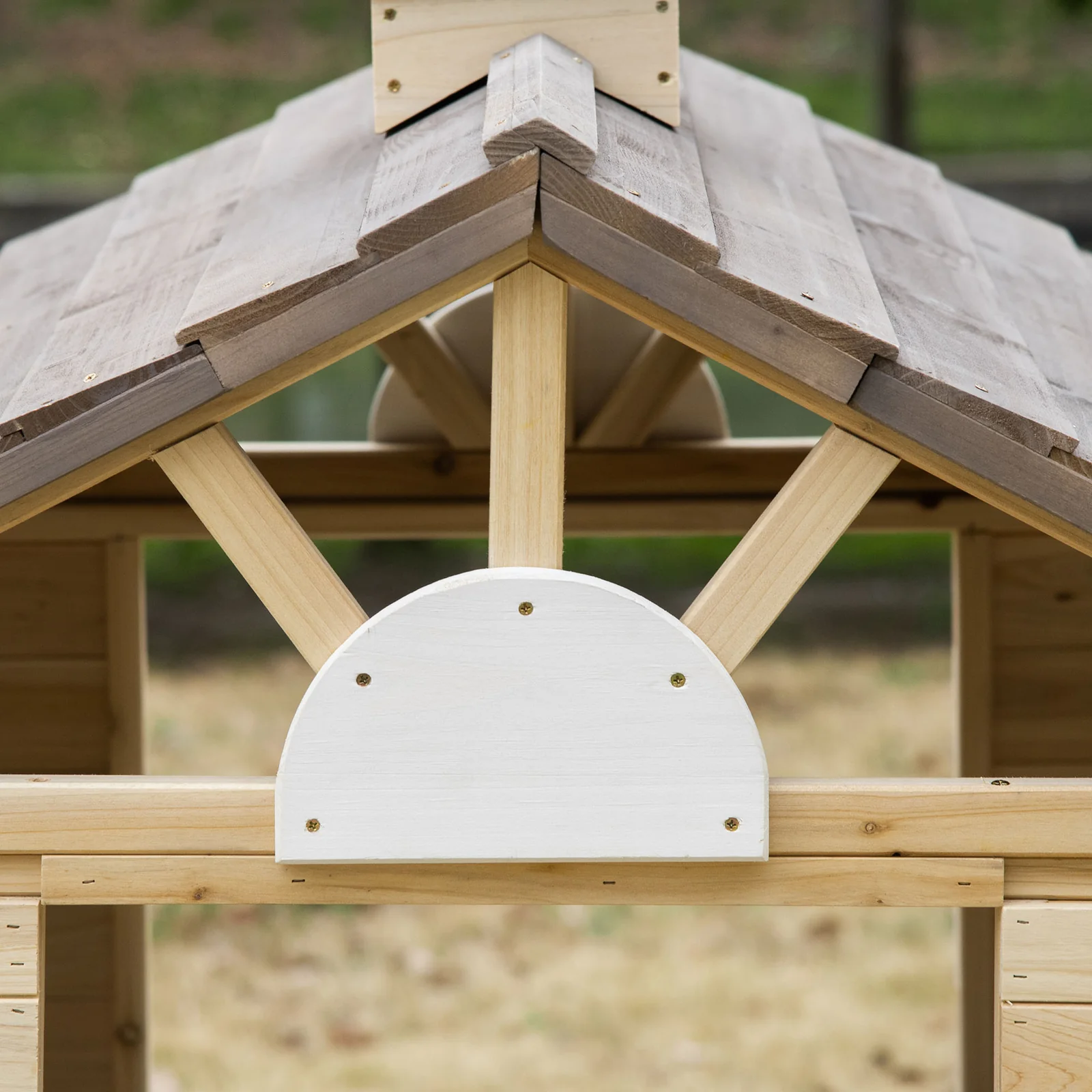 Wooden Outdoor Playhouse for Kids Garden Pretend Play and Adventure Games - Image 5