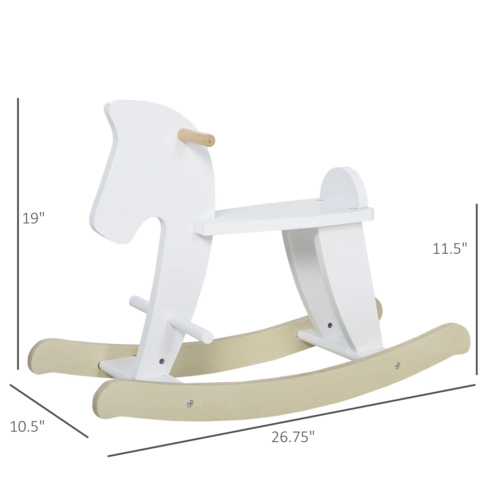 Wooden Rocking Horse Ride-On Toy with Safety Class for Toddlers 1-3 Years - Image 3
