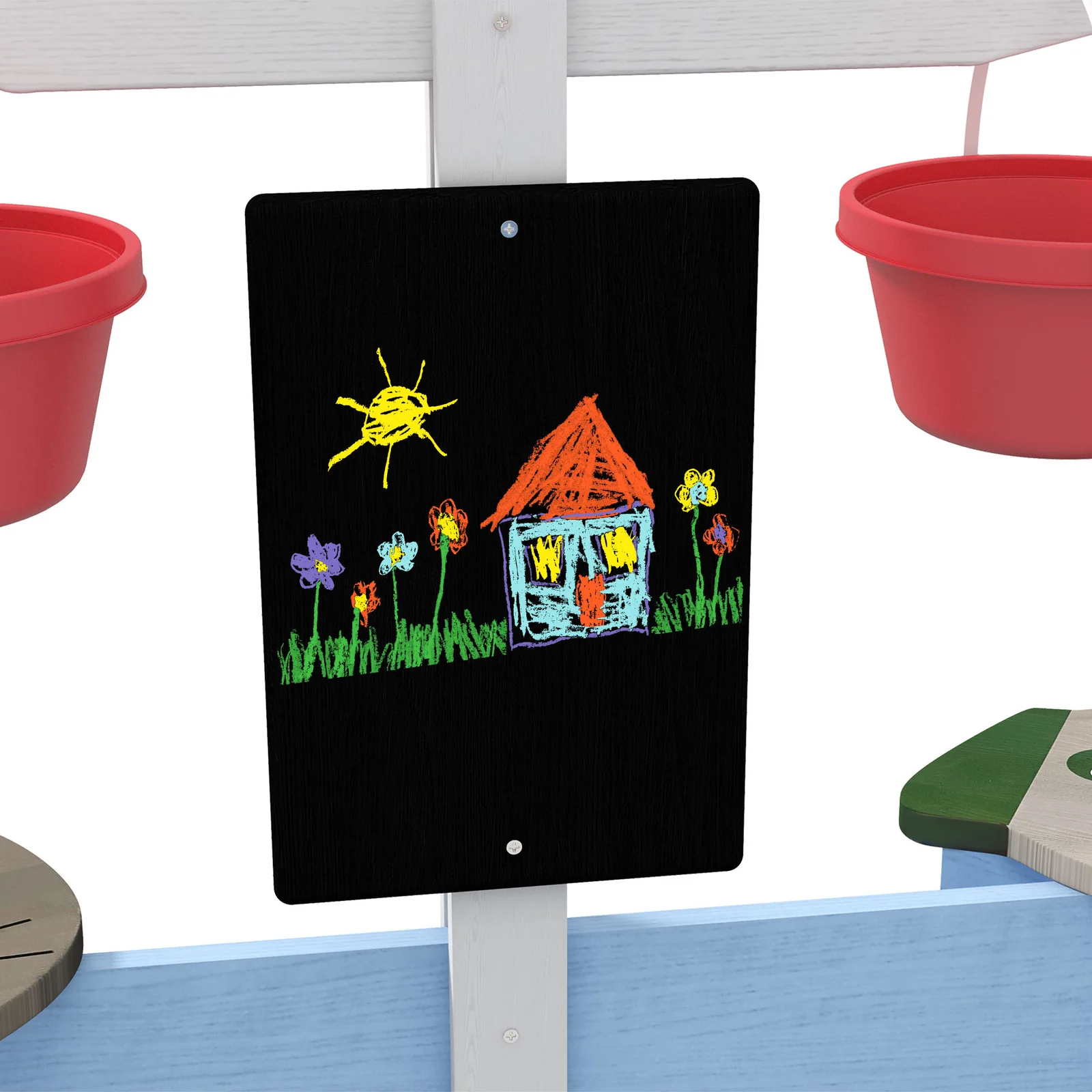 Wooden Sandbox for Ages 3-7, 85"x85"x25", Blue - Image 5