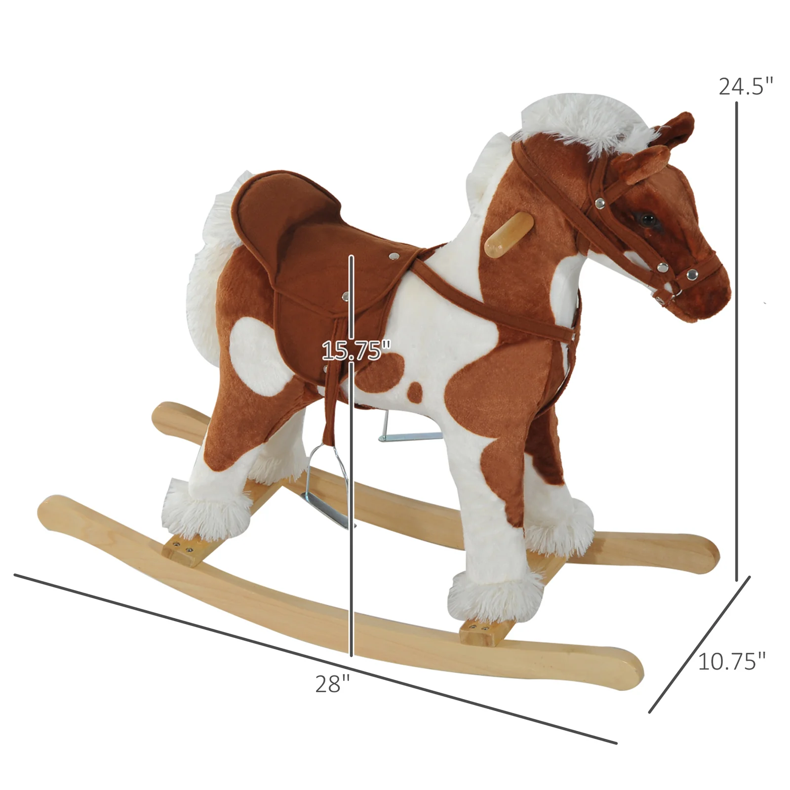 Deluxe Wooden Toddler Rocking Horse Chair with Nursery Rhyme Design - Image 3