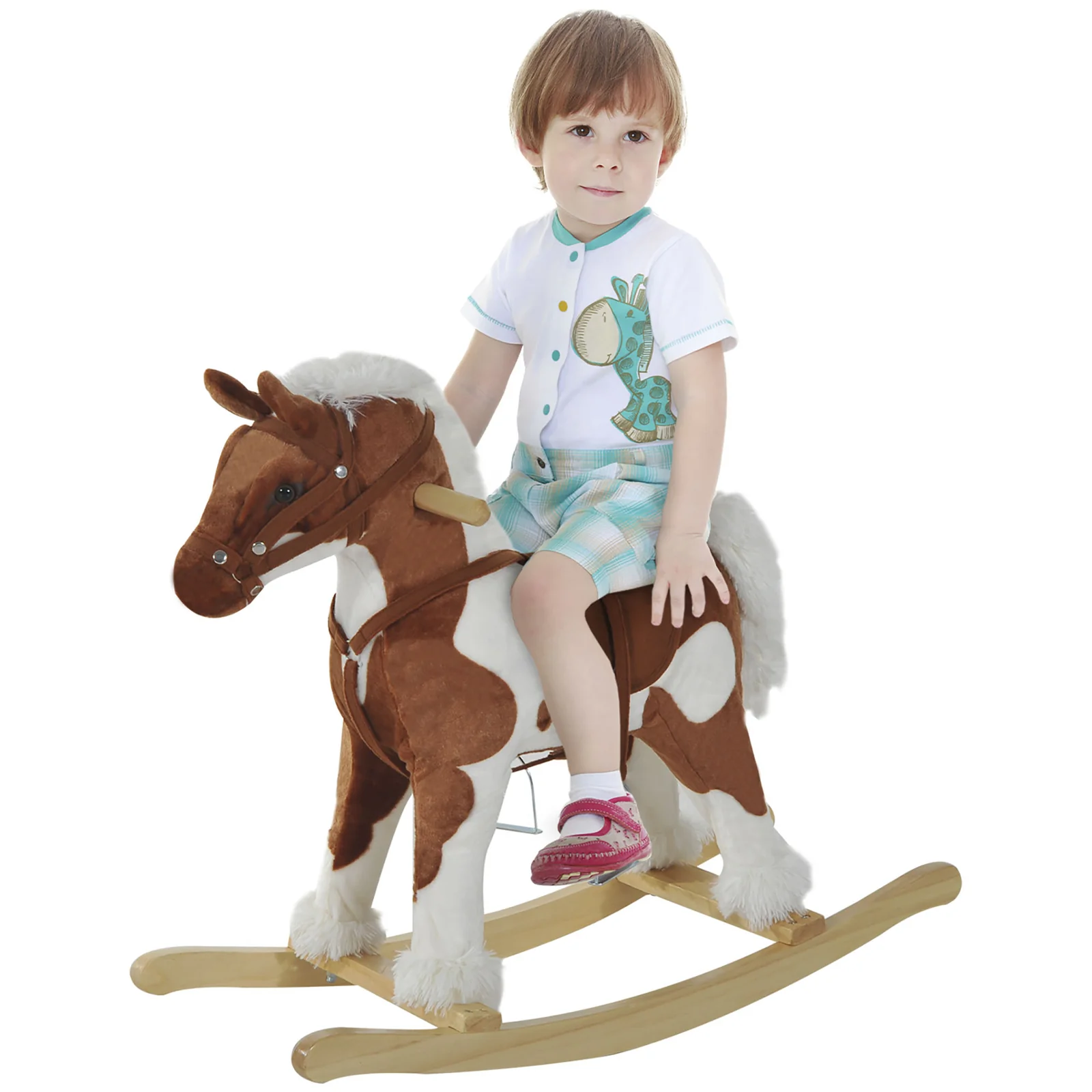 Deluxe Wooden Toddler Rocking Horse Chair with Nursery Rhyme Design - Image 6