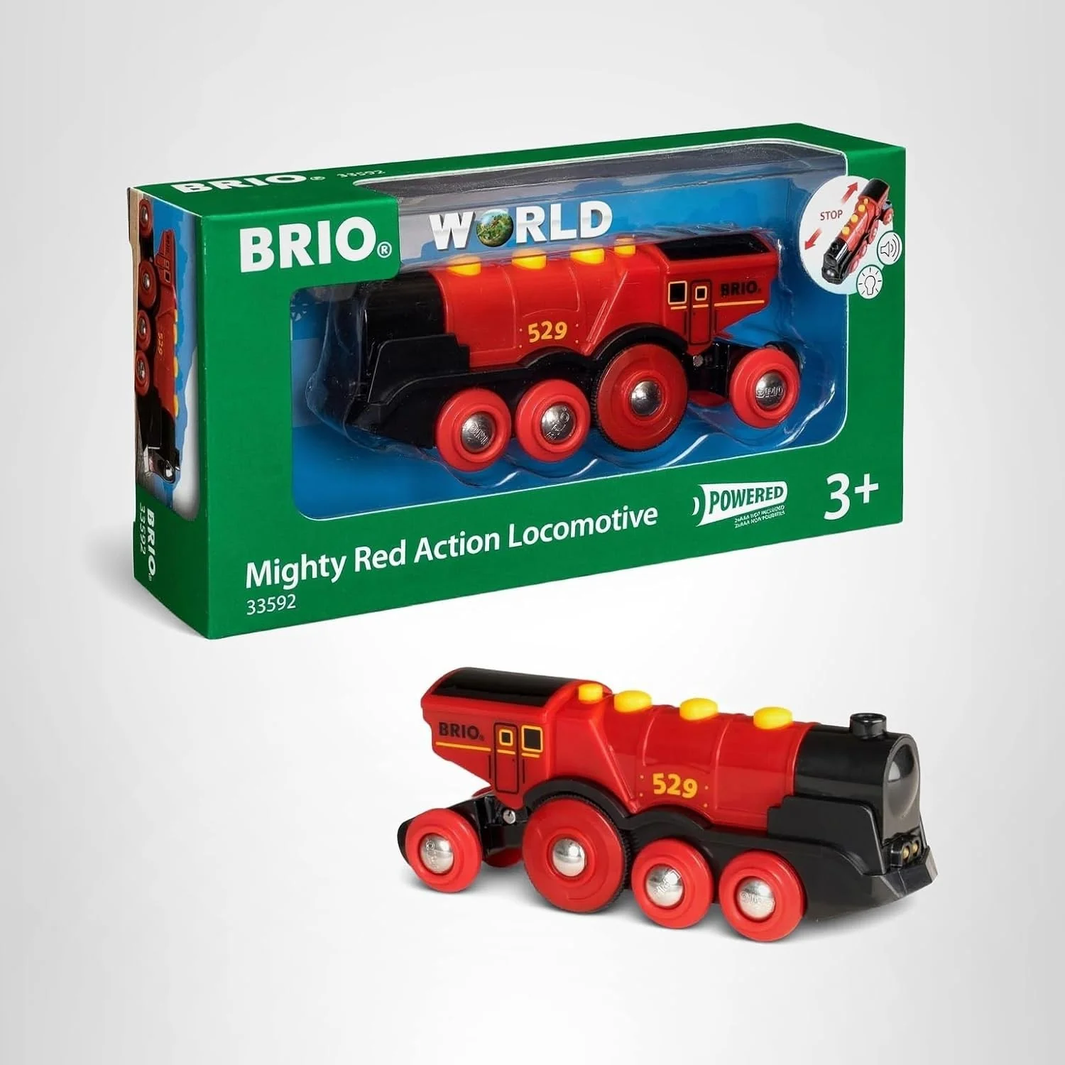 Mighty Red Action Battery-Powered Toy Train with Lights and Sounds - Image 3
