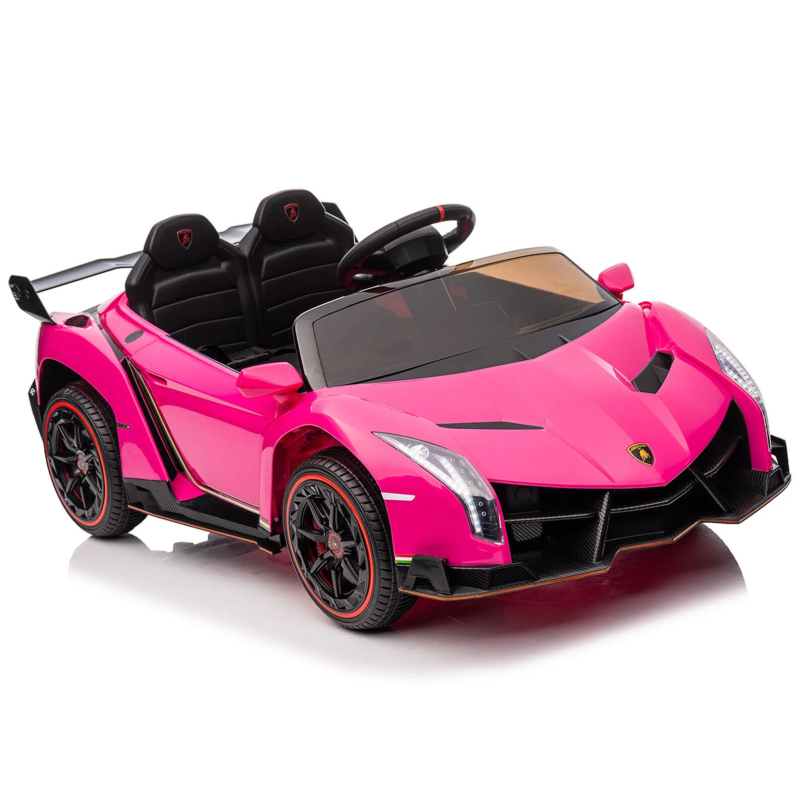 XMX615B Lamborghini Poison 12V Dual Drive Sports Car in Rose Red - Image 6