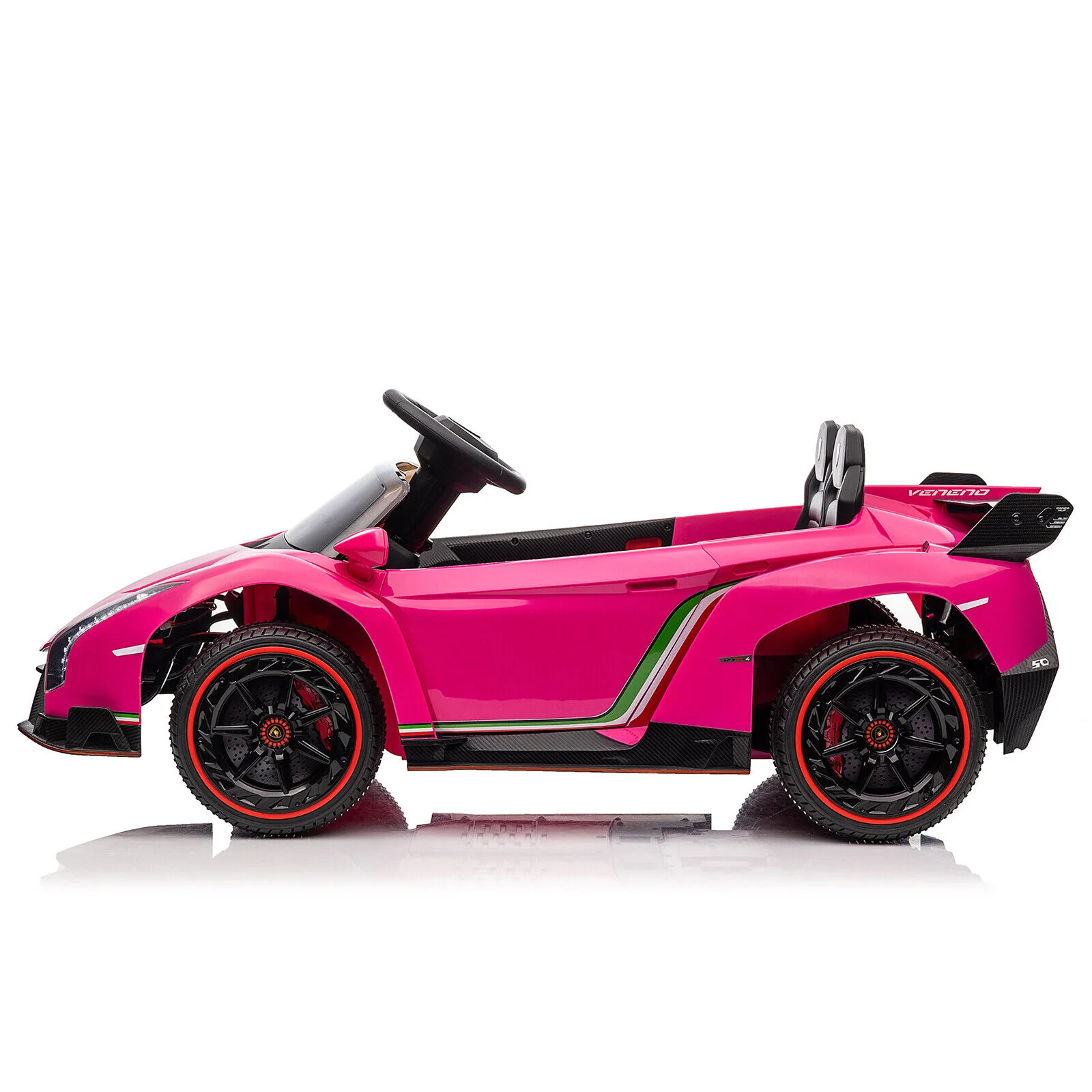 XMX615B Lamborghini Poison 12V Dual Drive Sports Car in Rose Red - Image 7