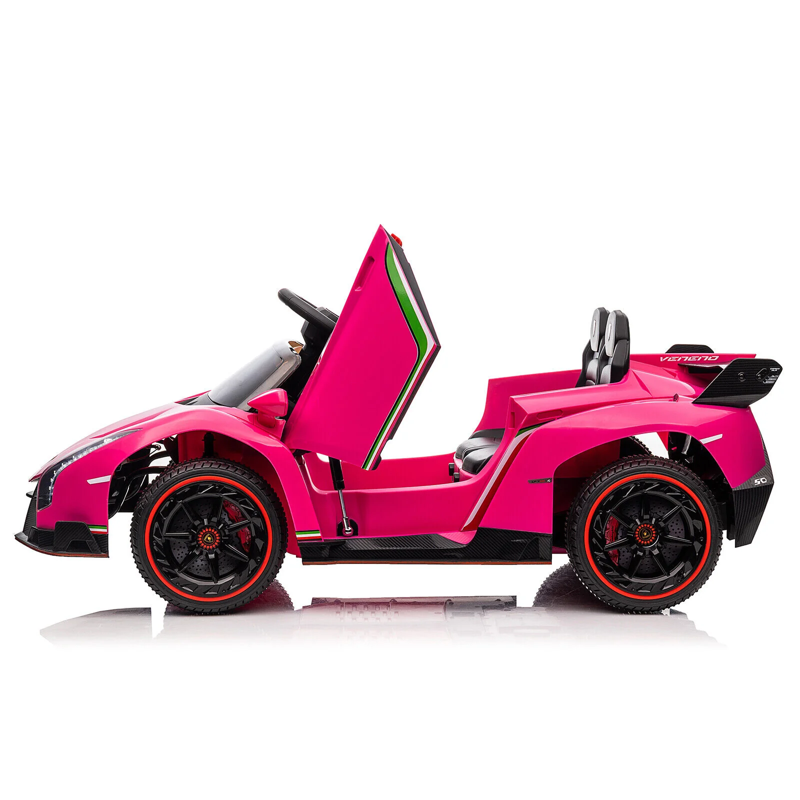 XMX615B Lamborghini Poison 12V Dual Drive Sports Car in Rose Red - Image 8