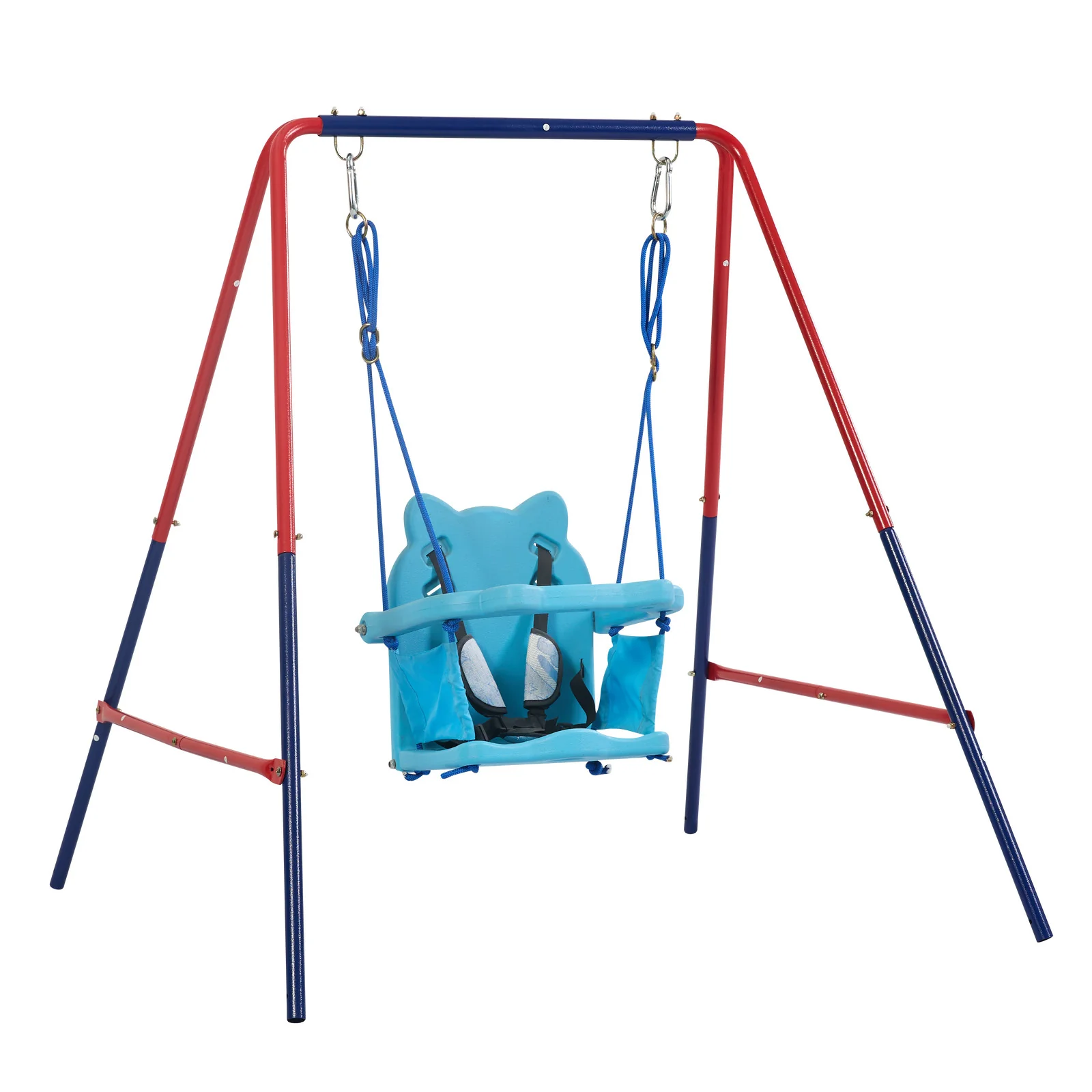Green and Blue Baby Swing Set 2-in-1 Plastic Safe Mental Development Toy - Image 15