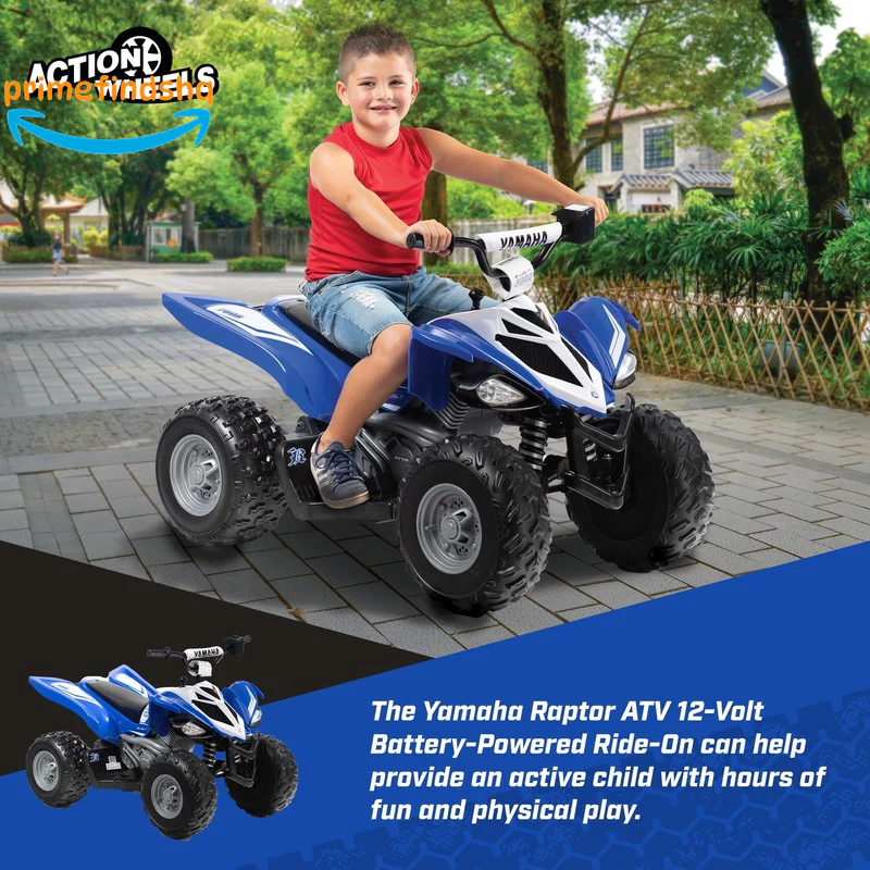 12 Volt Battery Powered Blue Ride-On ATV with Music Features - Image 8