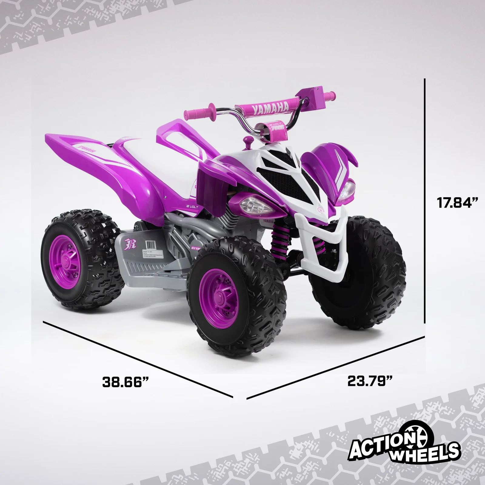 Yamaha Raptor 12V Battery-Powered Purple Ride-On ATV with Music for Ages 3-5 - Image 4