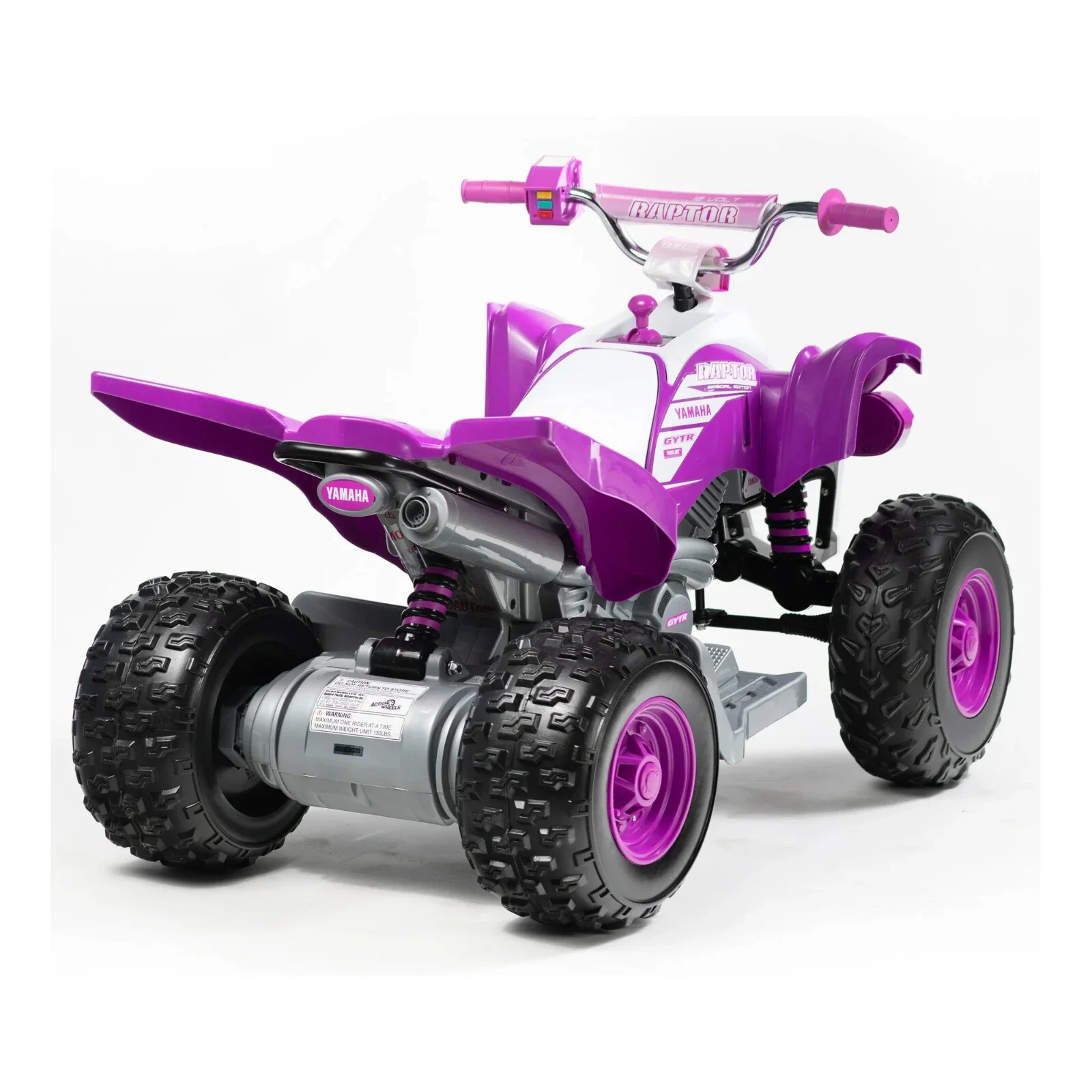 Yamaha Raptor 12V All-Terrain Battery Ride-On ATV for Kids 3+ in Purple - Image 6