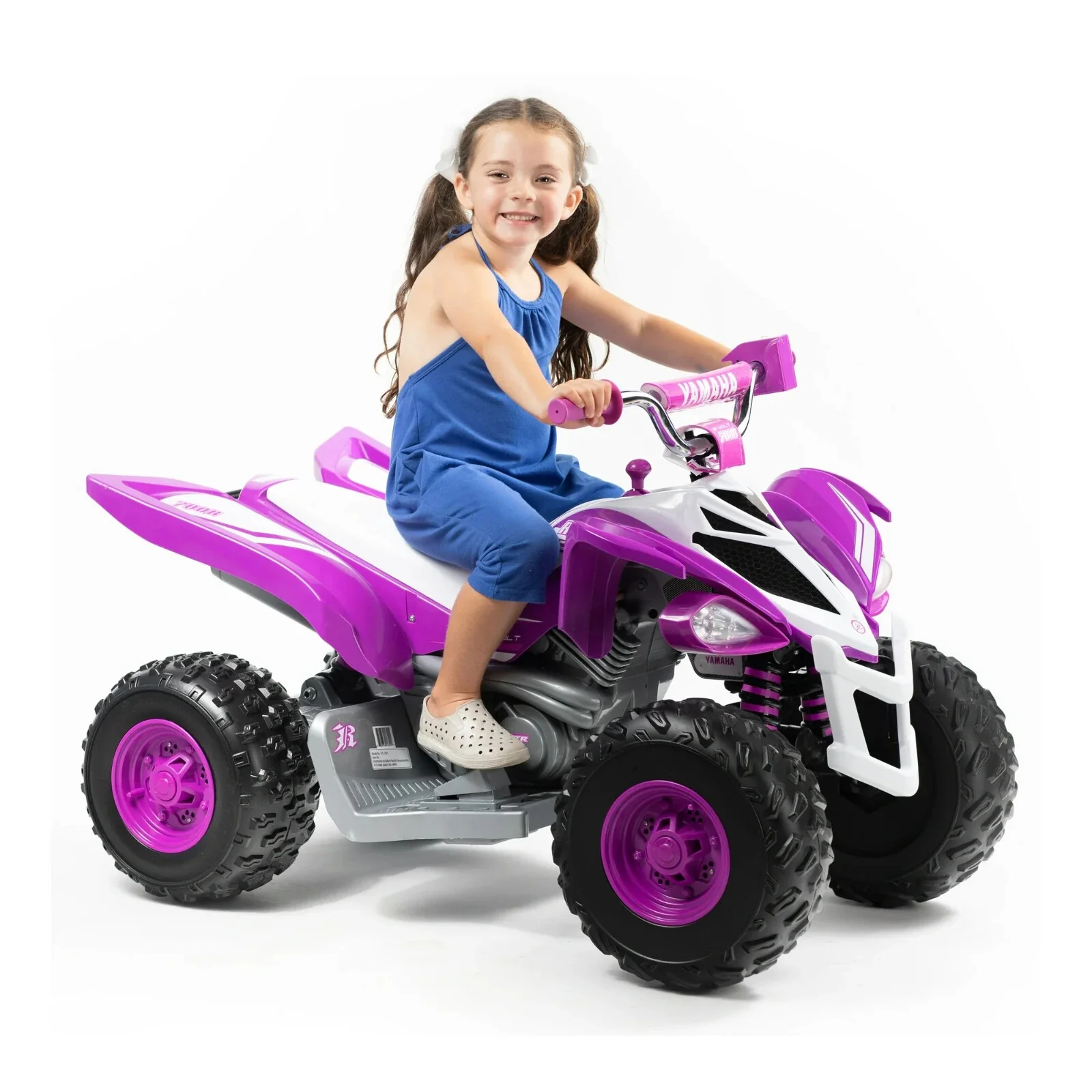 Yamaha Raptor 12V All-Terrain Battery Ride-On ATV for Kids 3+ in Purple - Image 9