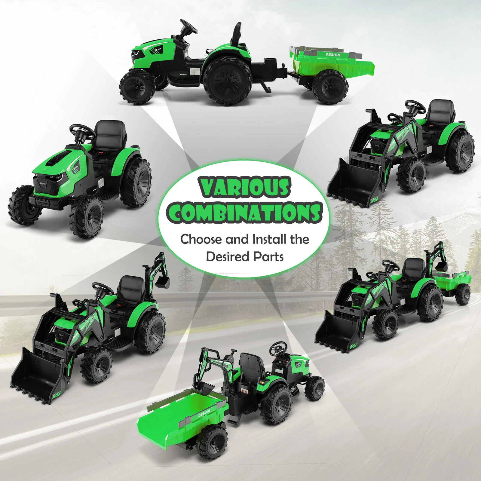 12V Electric Ride-On Excavator Bulldozer with Trailer for Kids - Remote Control Included - Image 7
