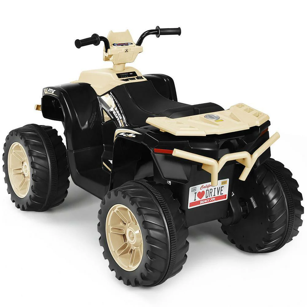 Yellow 12V Electric Ride-On Quad for Kids with Music and LED Lights - Image 3