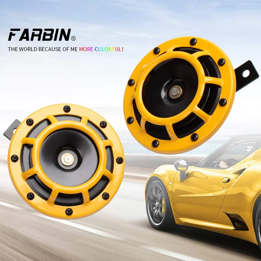 High-Performance 12V Dual Tone Metal Train Horn Set in Yellow - Image 2