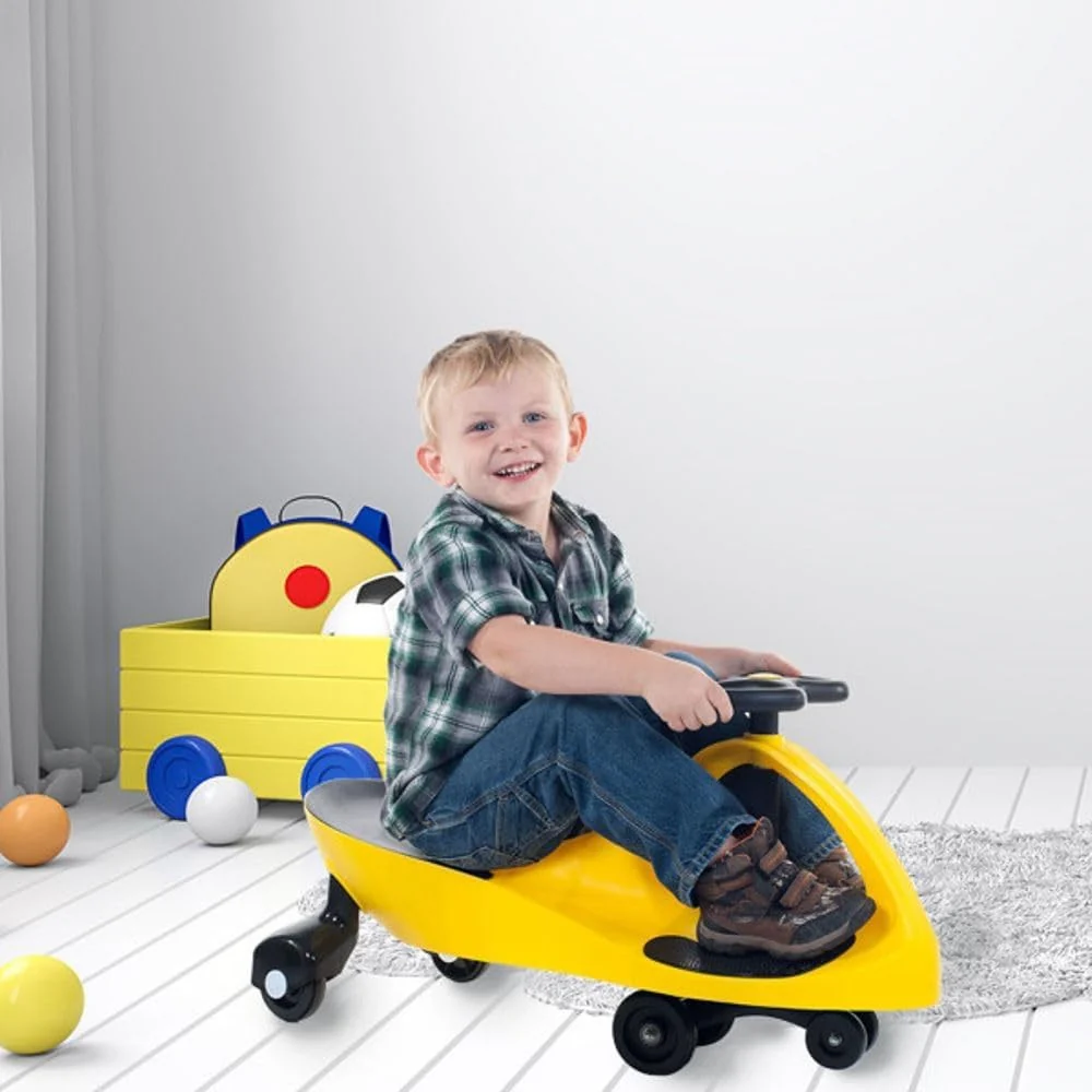 Yellow Wiggle Car Battery-Free Ride-On Toy for Motor Skill Development - Image 4