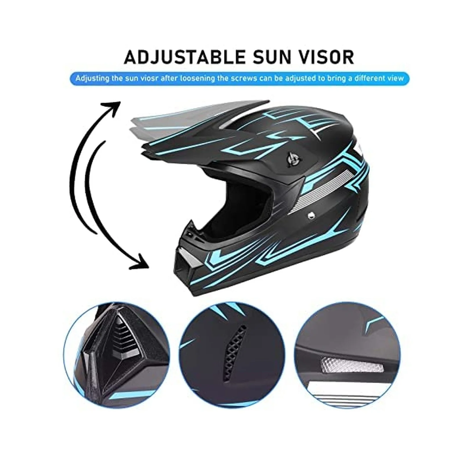 Youth Kids Motocross Helmet for Motorcycle Dirt Bike Off-Road Mountain BMX Riding - Image 4