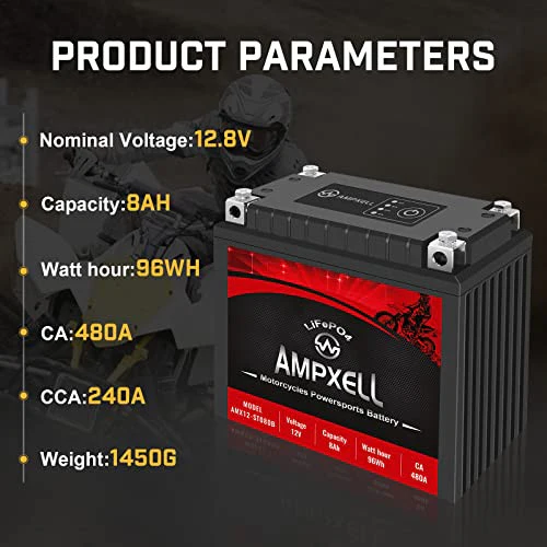 YTX14-BS 12V 8Ah Lithium Powersport ATV Motorcycle Battery with 480A CCA - Image 3