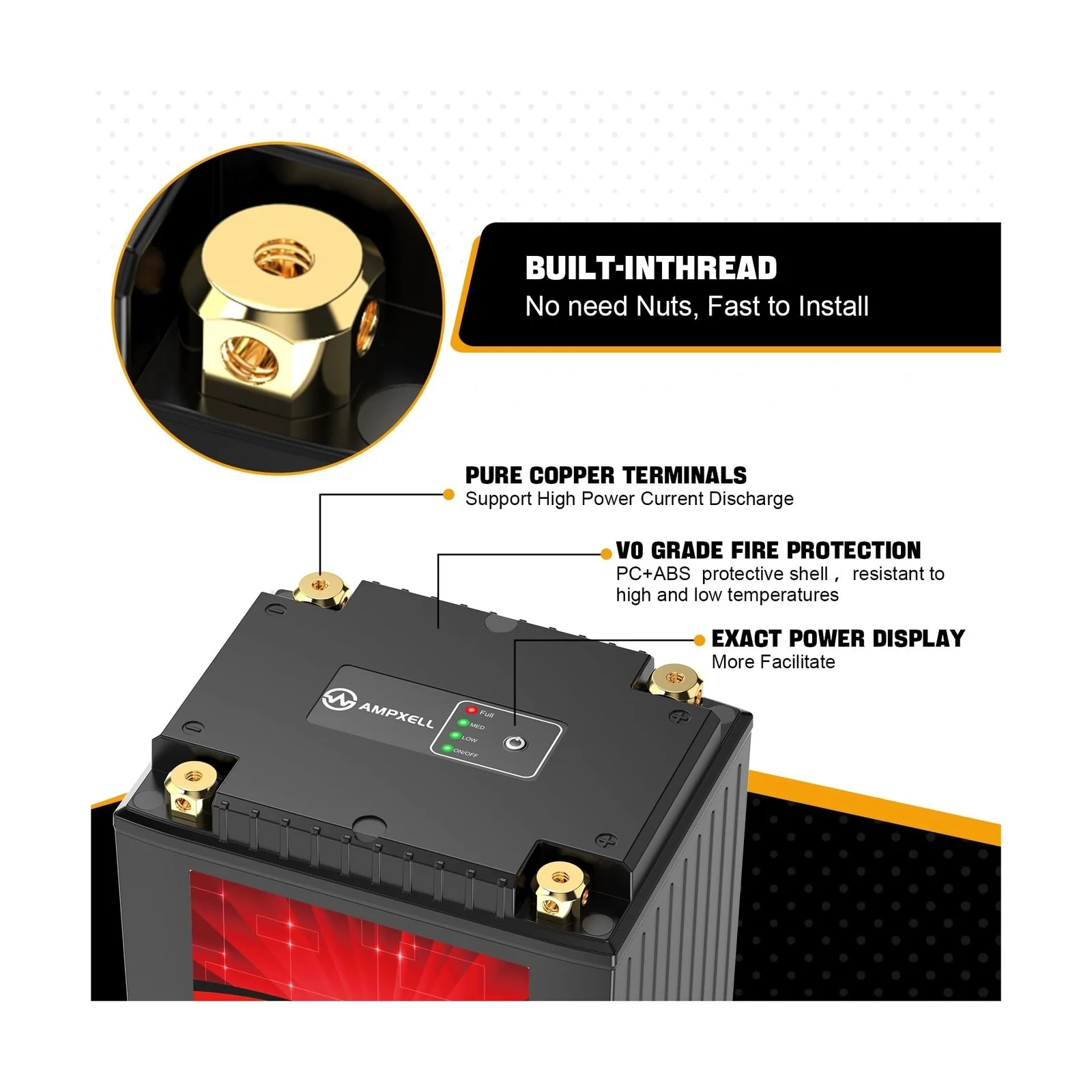 12V 18Ah Lithium Motorcycle Battery YTX30L-BS 1080A High Performance Replacement - Image 5
