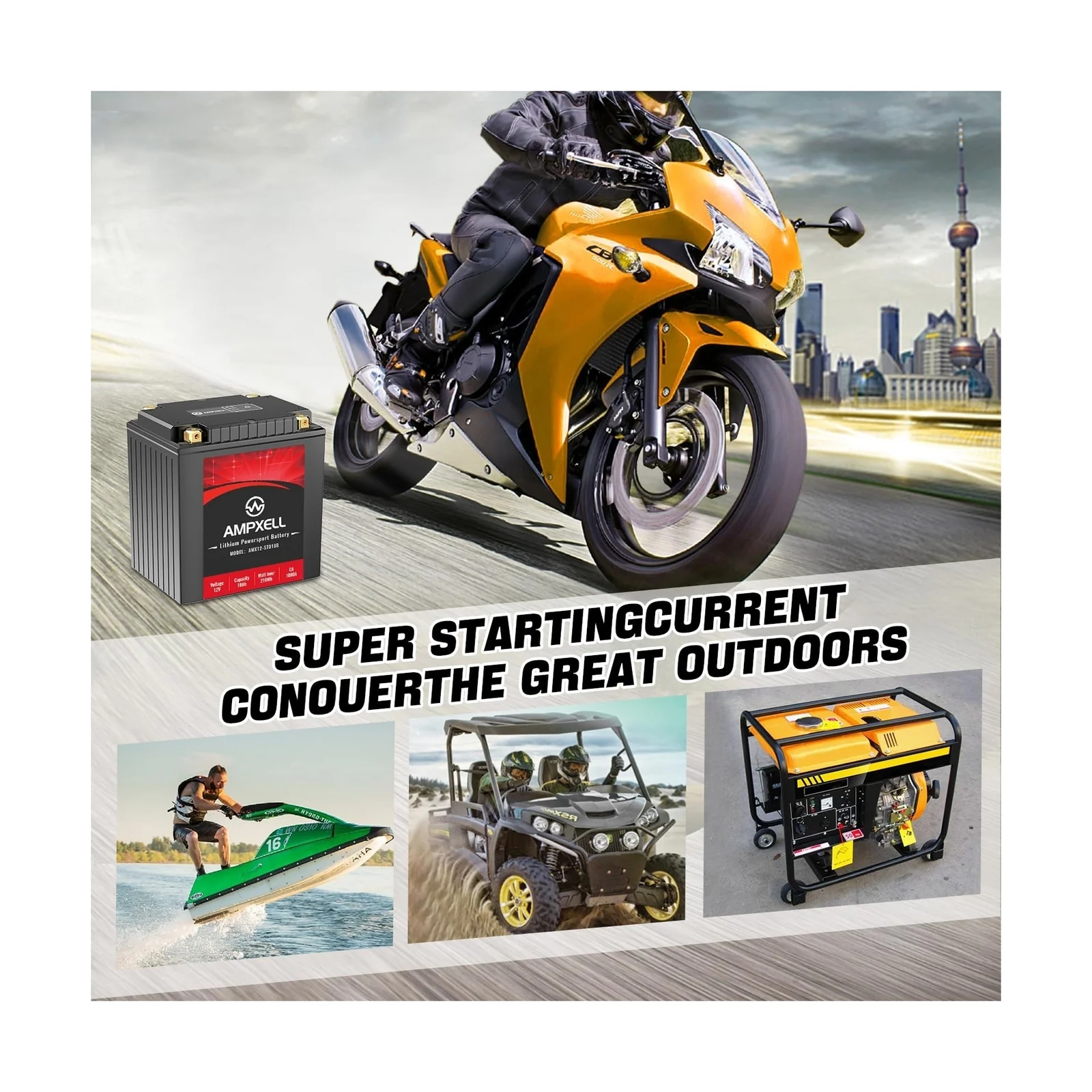 12V 18Ah Lithium Motorcycle Battery YTX30L-BS 1080A High Performance Replacement - Image 7