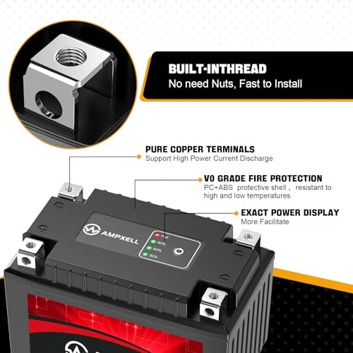 12V 6Ah 360A Lithium Motorcycle Battery YTZ14S YTZ14S-BS Compatible - Image 5