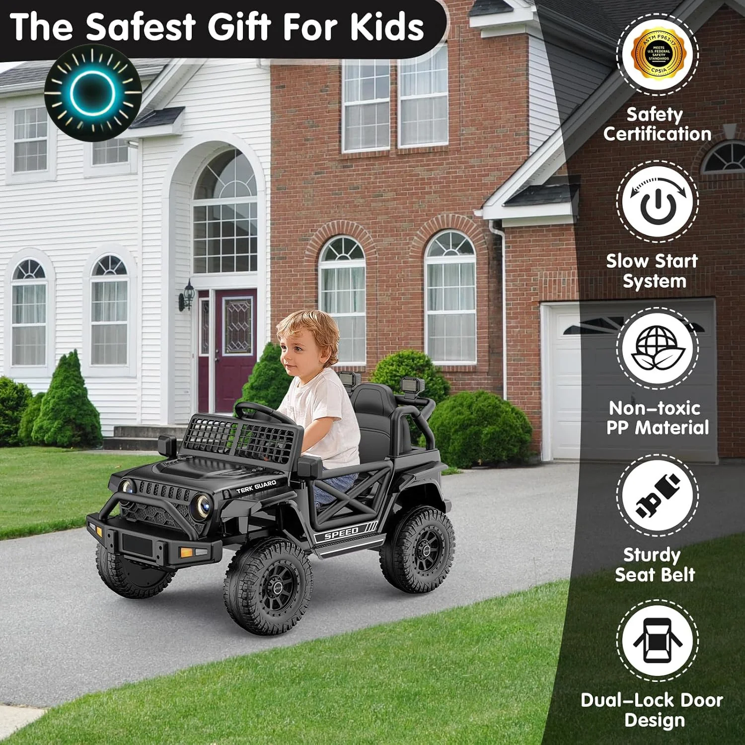 12V Electric Ride-On Jeep Truck with Power Wheels for Toddlers Ages 1-3 - Image 5
