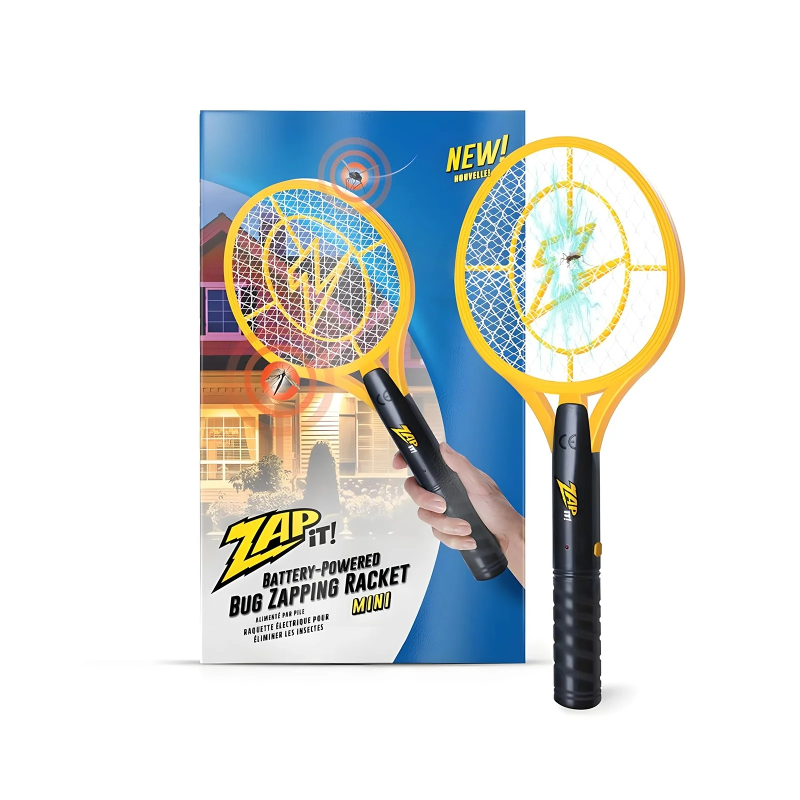 ZAP IT! Electric Fly Swatter Racket - 3,500 Volt Insect Zapper Racket