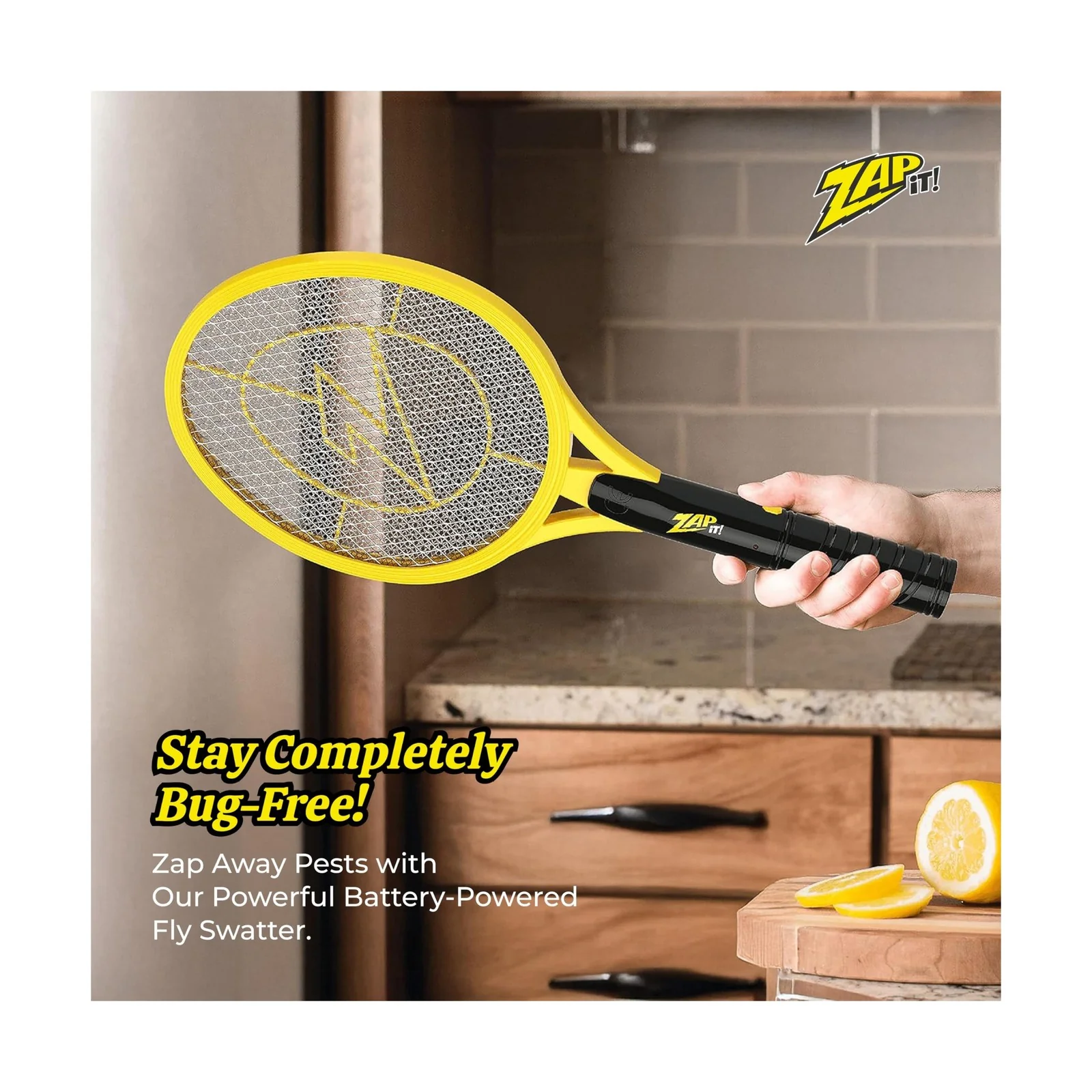 ZAP IT! Electric Fly Swatter Racket - 3,500 Volt Insect Zapper Racket - Image 2