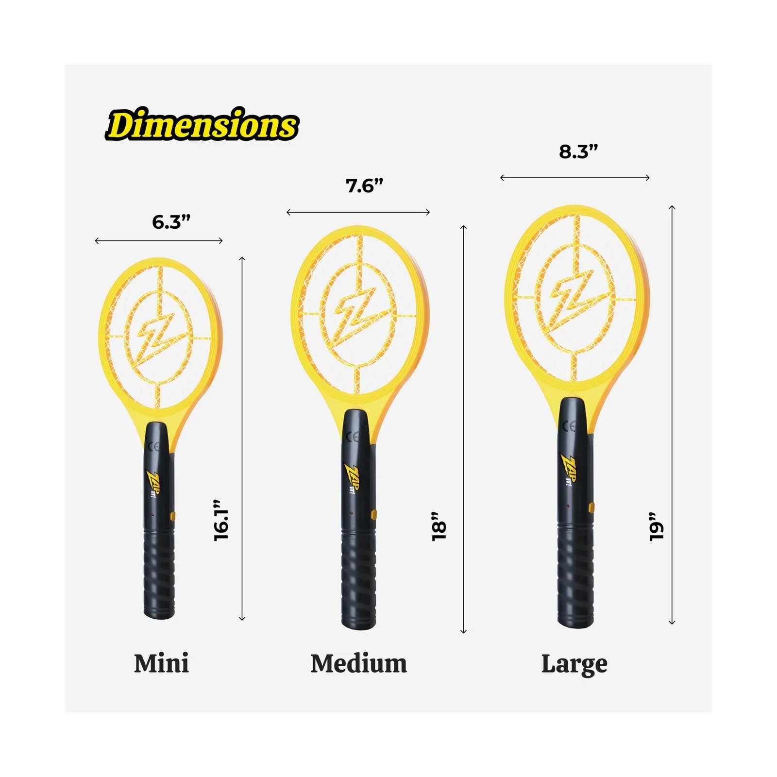 ZAP IT! Electric Fly Swatter Racket - 3,500 Volt Insect Zapper Racket - Image 3
