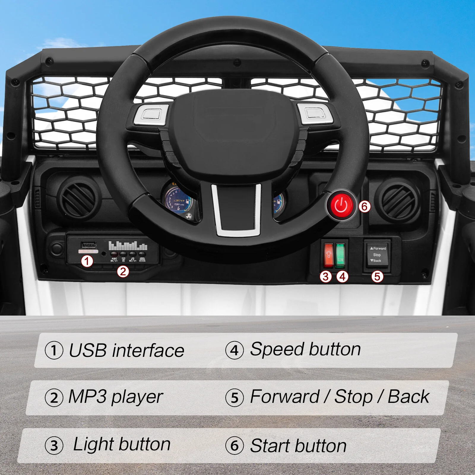 12V Kids Ride-On Truck with Remote Control, Power Wheels, and LED Lights - Image 19