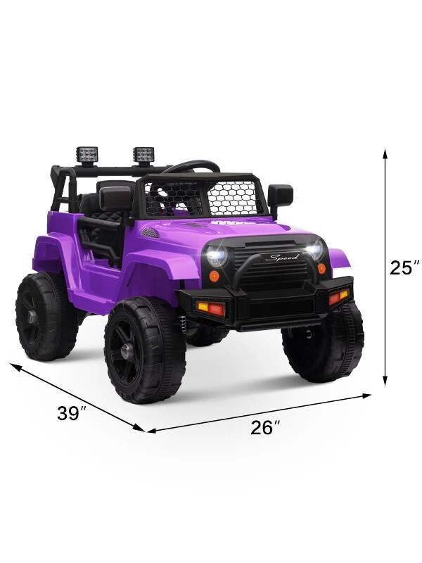 12V Kids Ride-On Truck with Power Wheels, LED Lights, and Parental Remote Control - Image 18