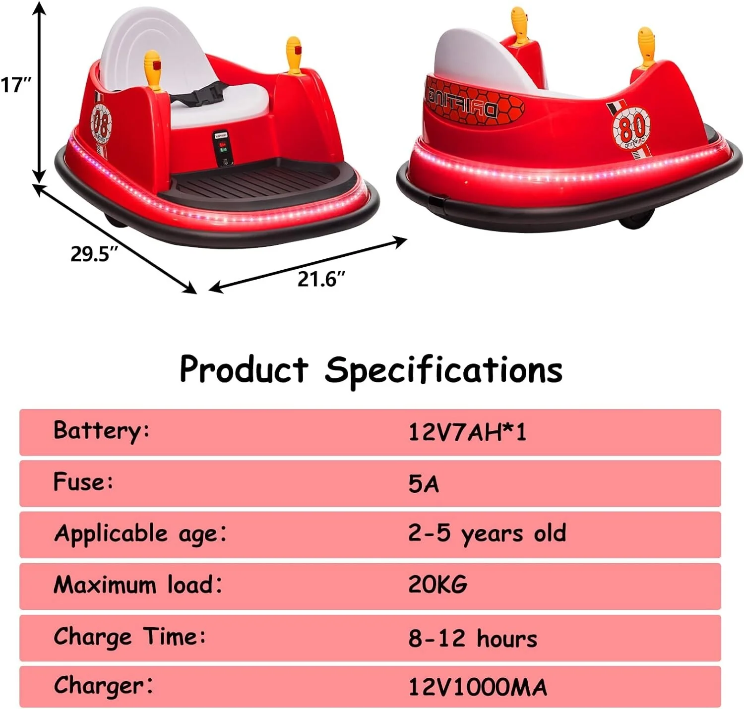 12V Kids Ride-On Bumper Car with Remote Control, 360° Spin, and Flashing Lights for Toddlers - Image 14