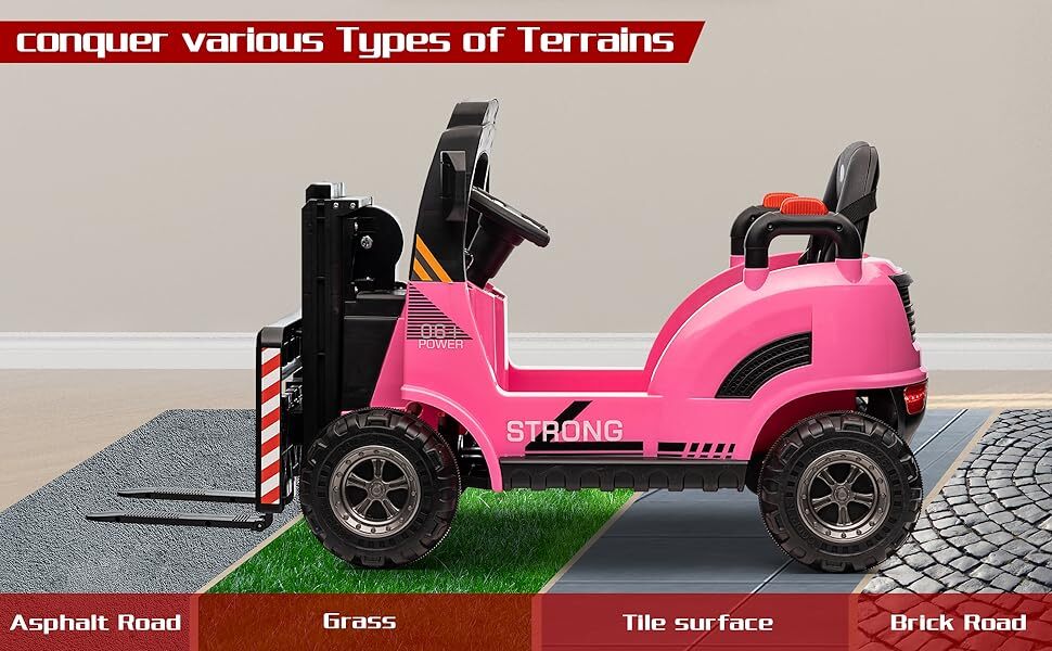 12V Kids Ride-On Forklift Toy Car with Horn for Pretend Construction Play - Image 8