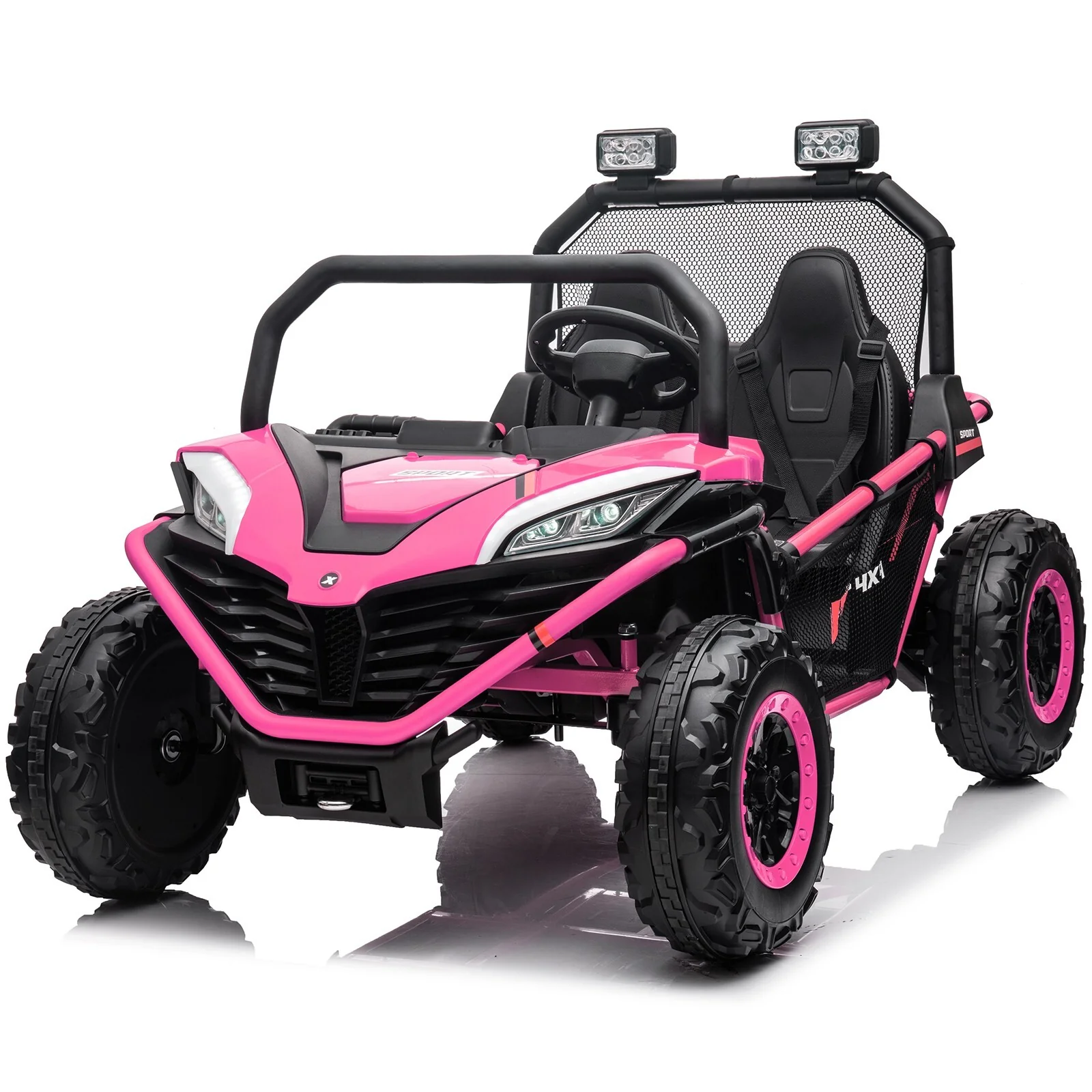24V Kids 2-Seater Pink Ride-On UTV Toy with 400W Motor, Metal Frame, and EVA Wheels - Image 18