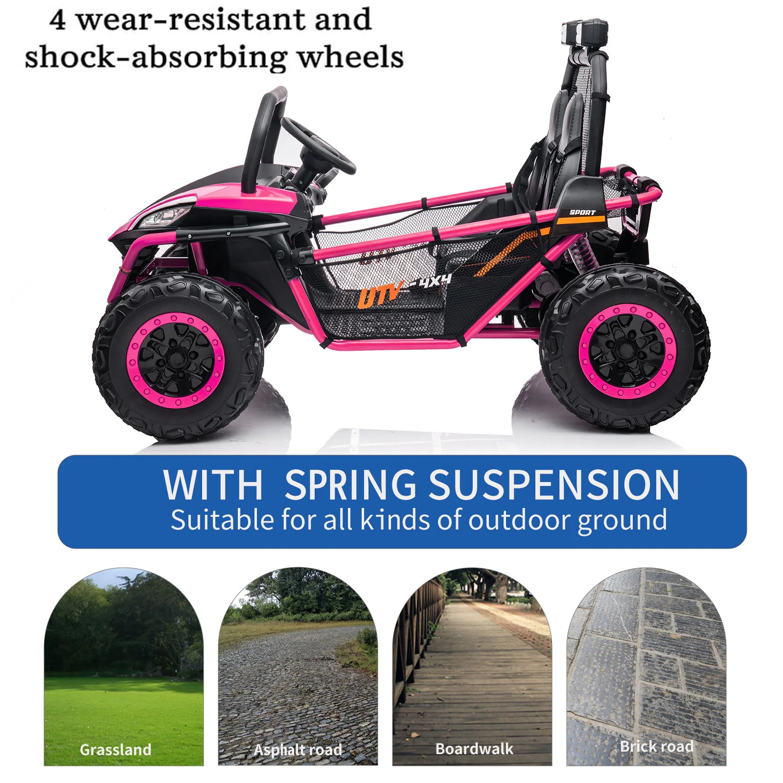 24V Kids 2-Seater Electric Ride-On UTV Truck with 4WD and 320W Motor, Remote Control - Image 33