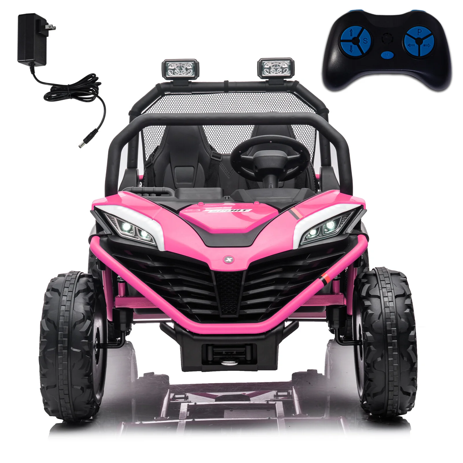 24V Kids 2-Seater Ride-On UTV Car with 400W Motor, Metal Frame, and EVA Wheels - Image 12