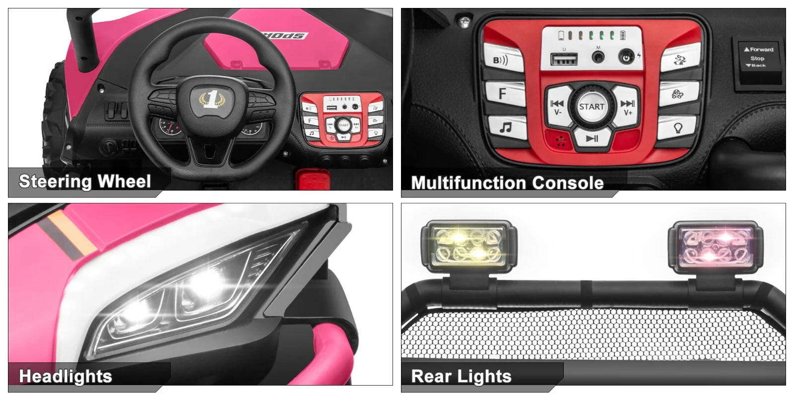 24V Electric Kids 2-Seater Ride-On UTV Truck with 300W Motor, EVA Wheels, and Remote Control - Image 8