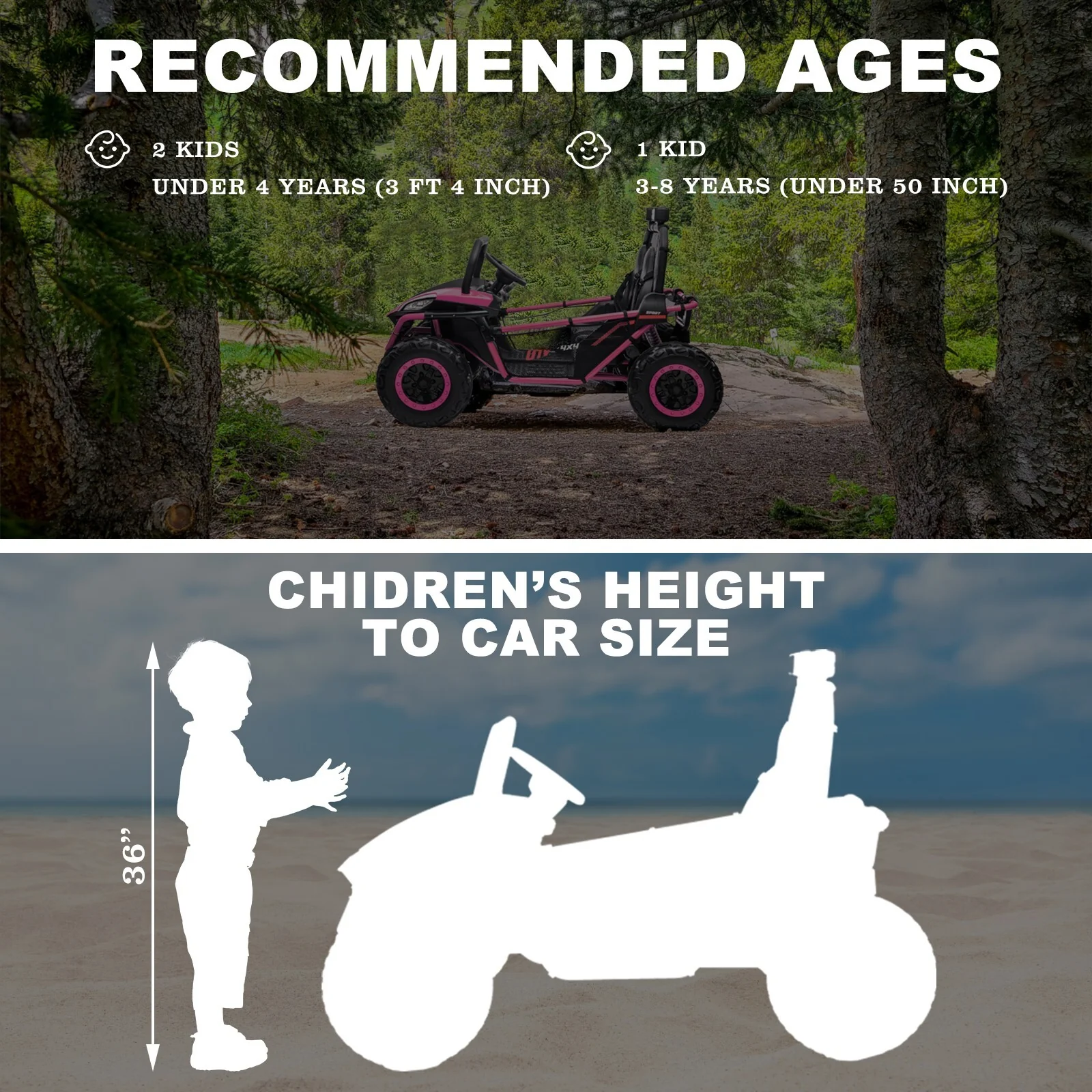 24V Kids 2-Seater Ride-On UTV Truck with 300W Motor, Remote Control, and EVA Tires - Pink - Image 9