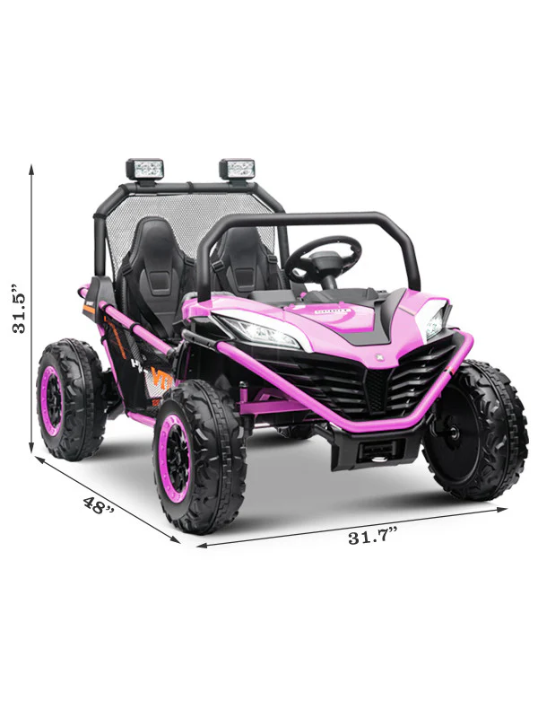 24V Kids 2-Seater Off-Road Ride-On UTV Car with 400W Motor, EVA Wheels, and Remote Control - Purple - Image 18