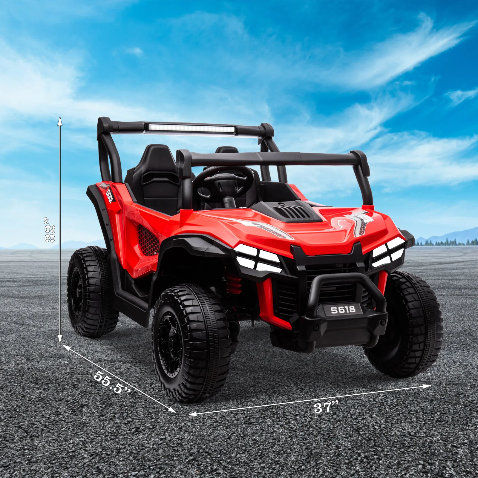 24V Kids Electric 2-Seater Off-Road UTV Truck Ride-On Car with 4WD and 80W Motor - Image 14