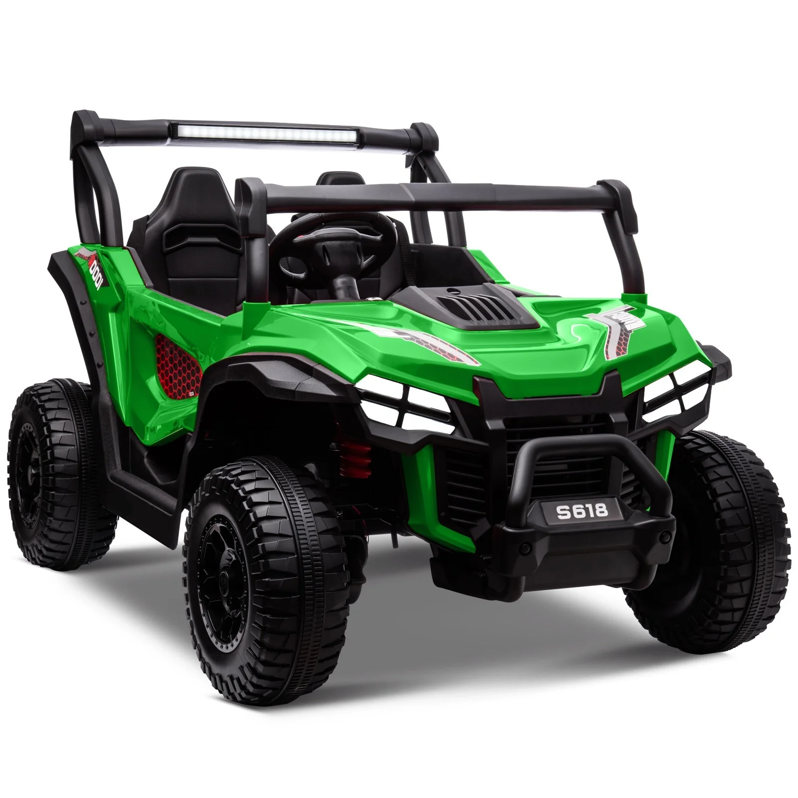 24V Kids Electric 4WD Ride-On UTV Truck, 2-Seater, Green, 80W Motor - Image 20