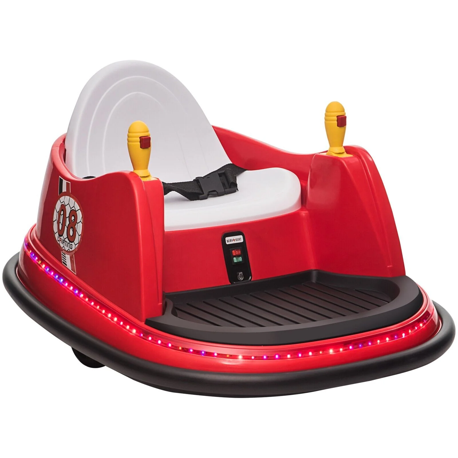6V Electric Kids Ride-On Bumper Car with 360° Spin and Remote Control - Red Toddler Toy - Image 12