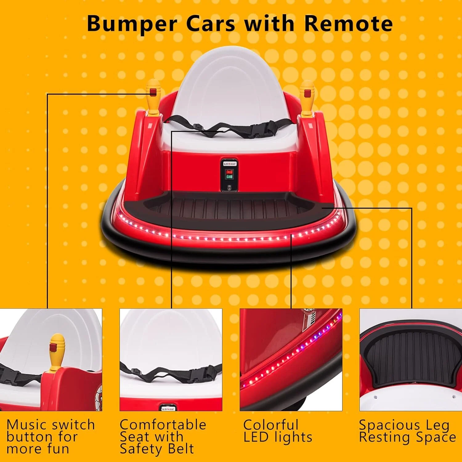 6V Electric Ride-On Bumper Car with Remote Control for Kids and Toddlers - Image 33