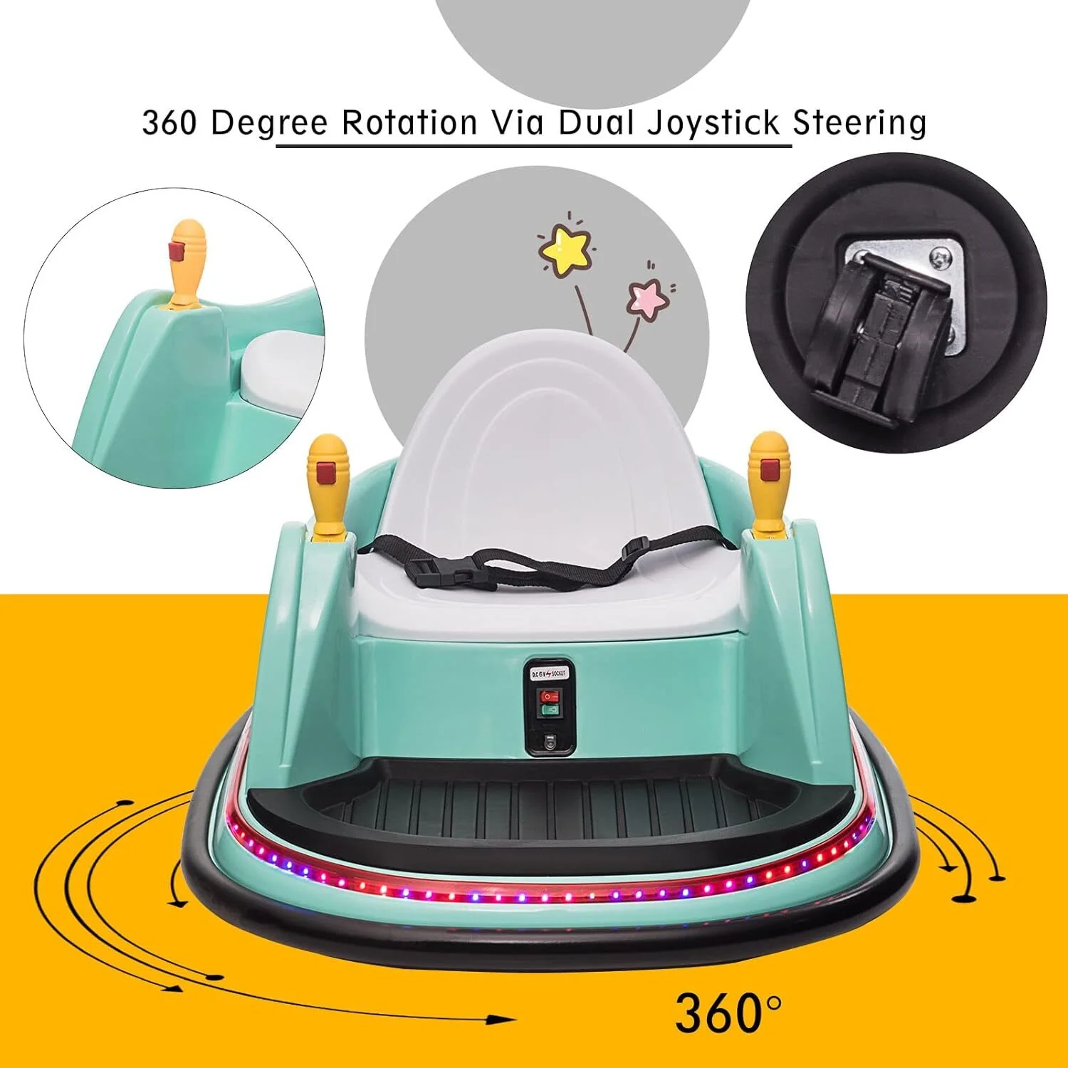 6V Electric Ride-On Bumper Car with Remote Control for Kids and Toddlers - Image 55