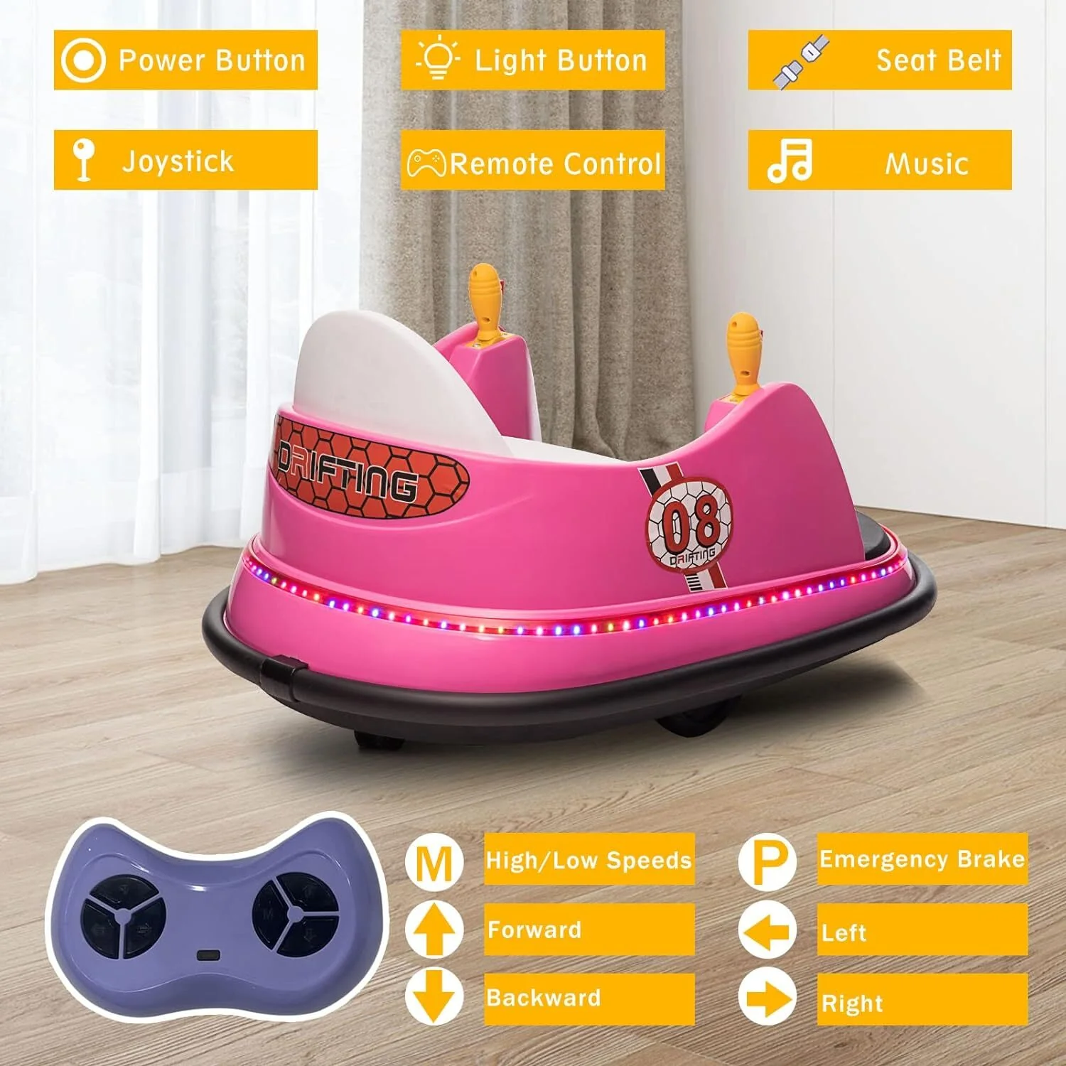 6V Electric Ride-On Bumper Car with Remote Control for Kids and Toddlers - Image 6
