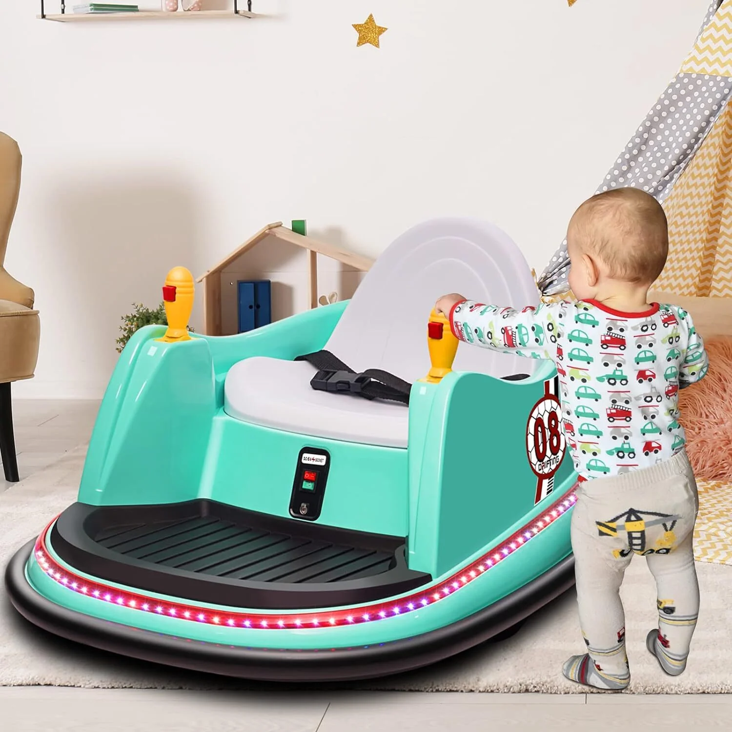 6V Electric Ride-On Bumper Car with Remote Control for Kids and Toddlers - Image 60