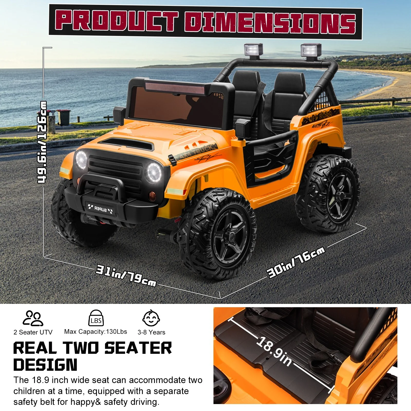 Kids Electric Ride-On Truck 24V 9AH Battery 4WD/2WD Multi-Color Power Car - Image 3