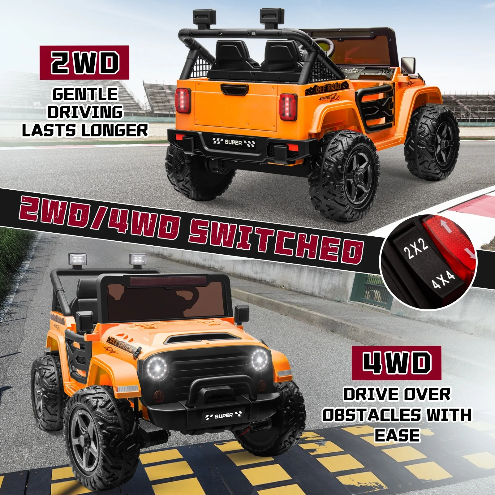 Kids Electric Ride-On Truck 24V 9AH Battery 4WD/2WD Multi-Color Power Car - Image 4